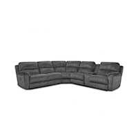 Casual Power Reclining Sectional with Storage Console and Cup Holders