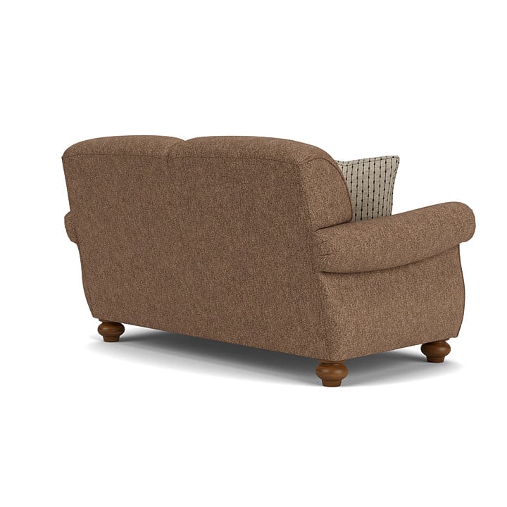 Transitional Loveseat with Bun Feet