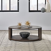 Contemporary Oval Cocktail Table with Lower Shelf
