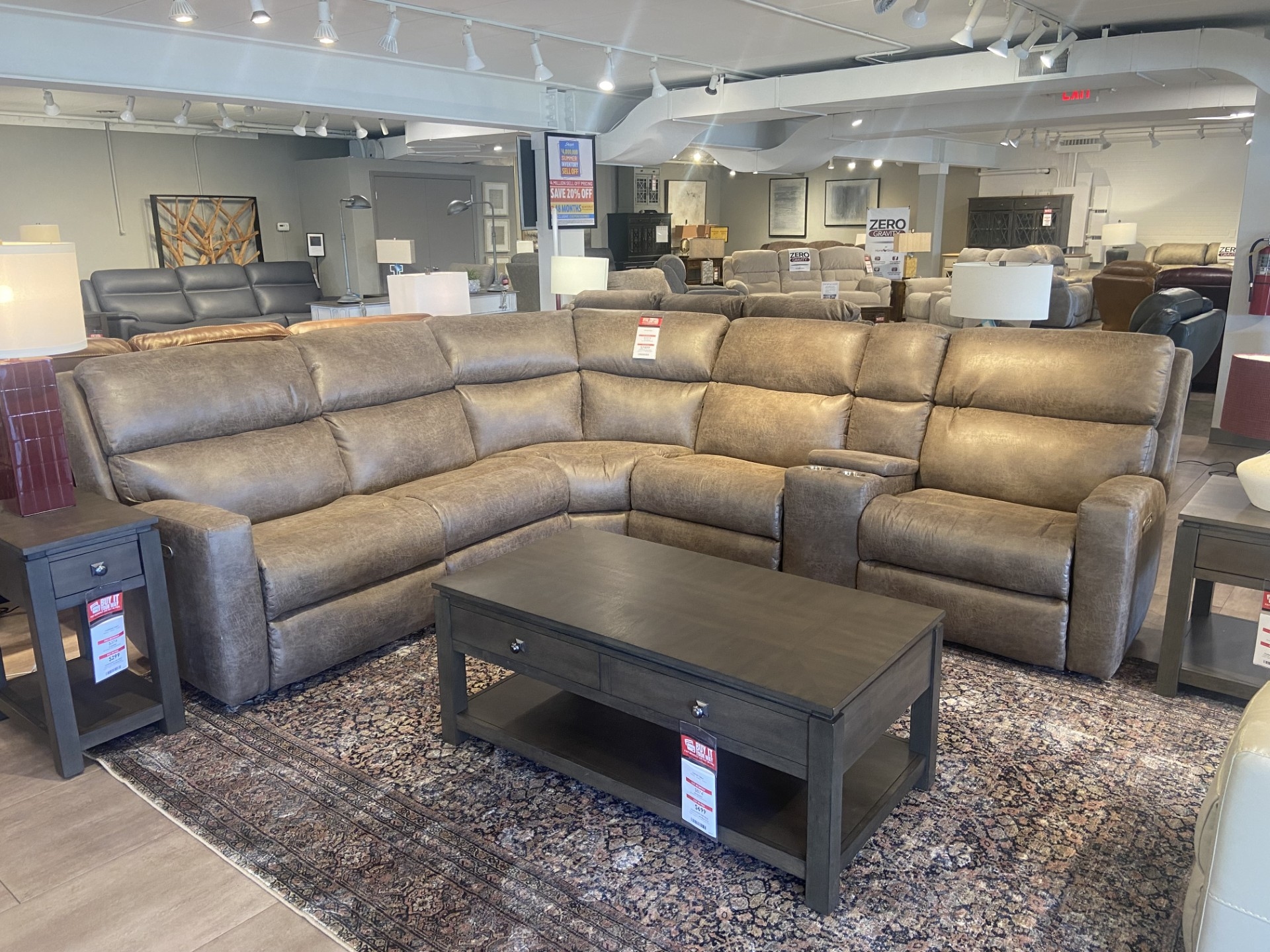 Power Reclining Sectional w HR &amp;amp; Lumbar