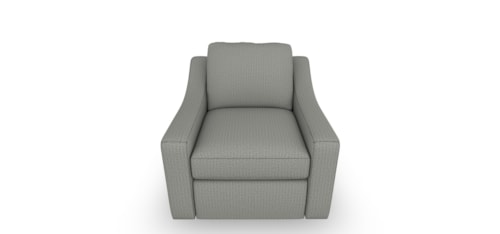 Transitional Swivel Club Chair with Sloped Arms