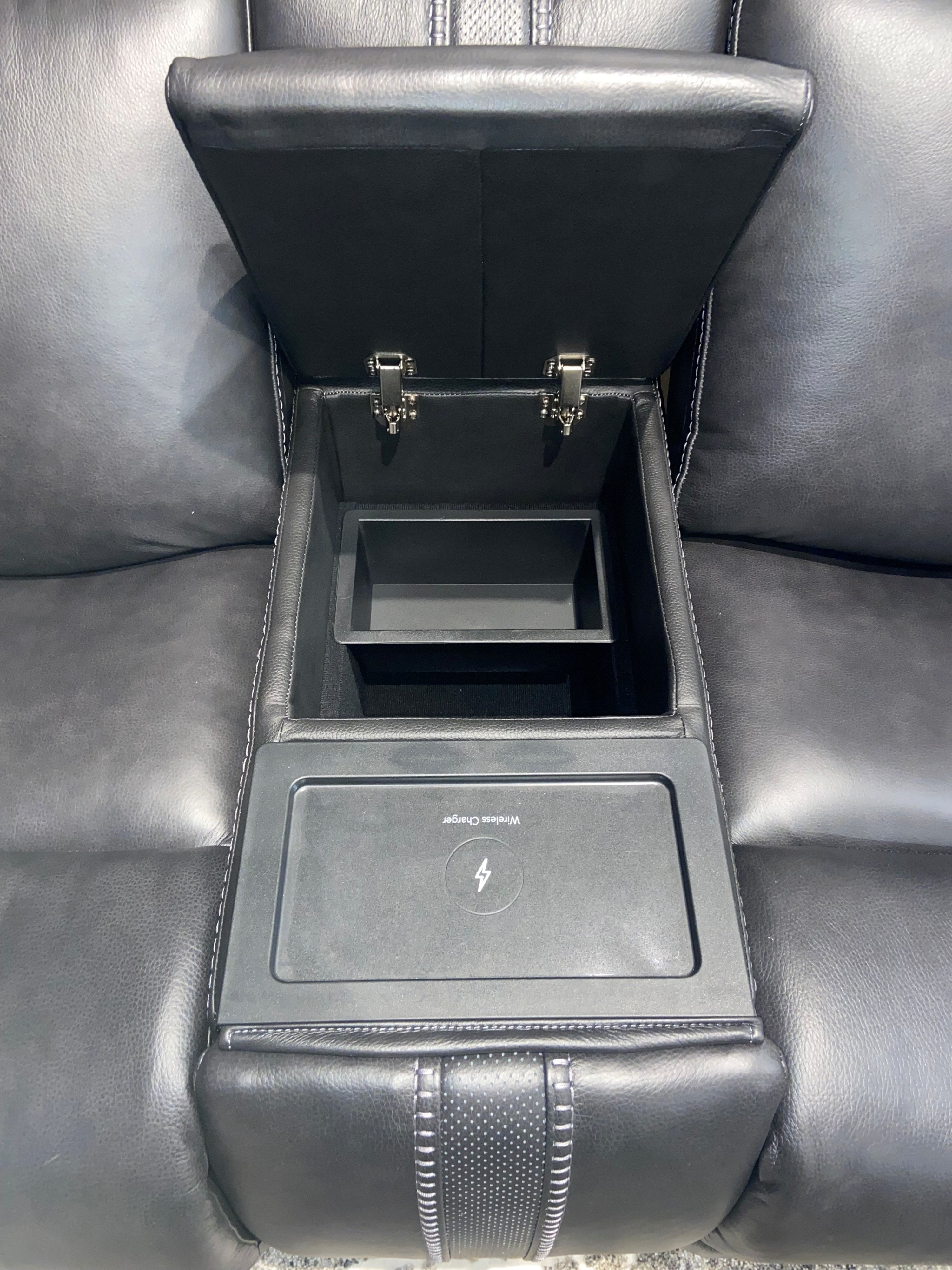 Leather Powered Sectional with Home Theater