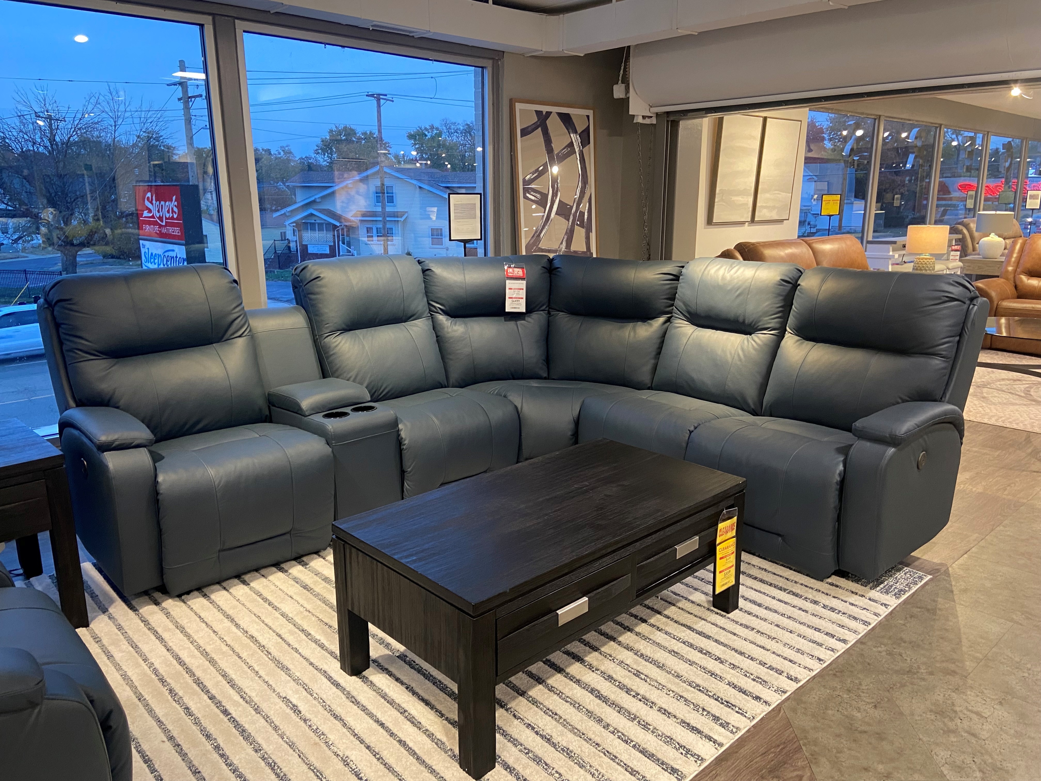 Leather Power Reclining Sectional