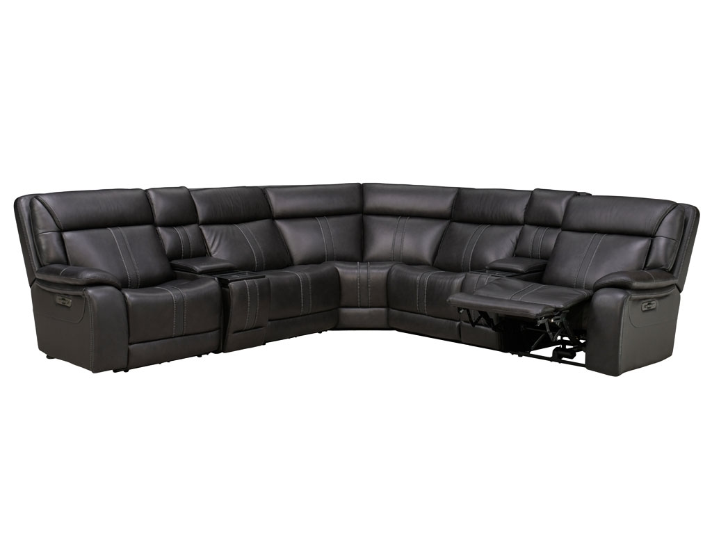 Leather Powered Sectional with Home Theater