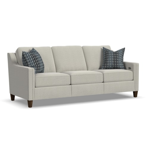 Transitional Inclining Power Sofa with USB Ports