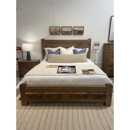 Rustic King Low Profile Bed