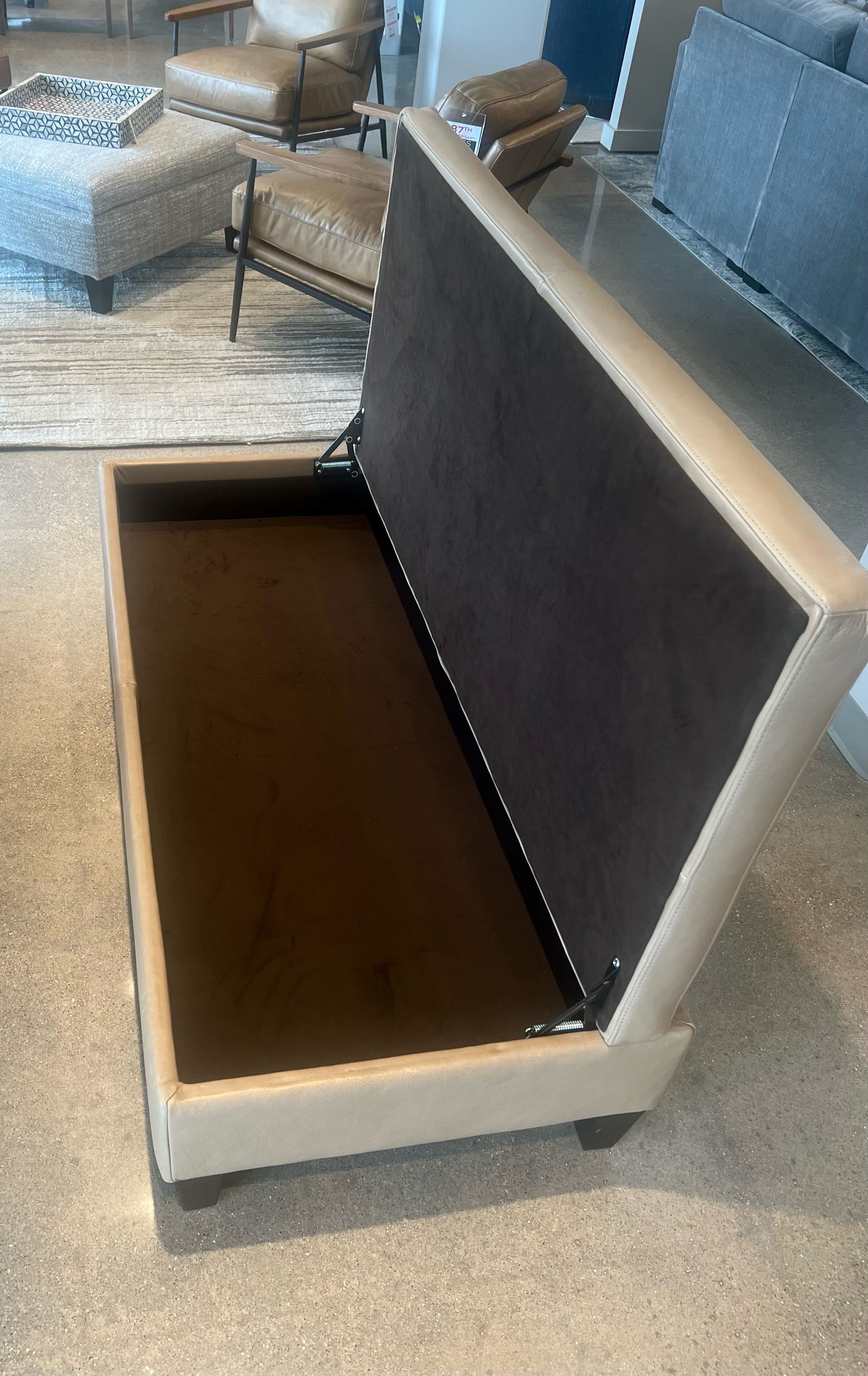 Leather Storage Ottoman