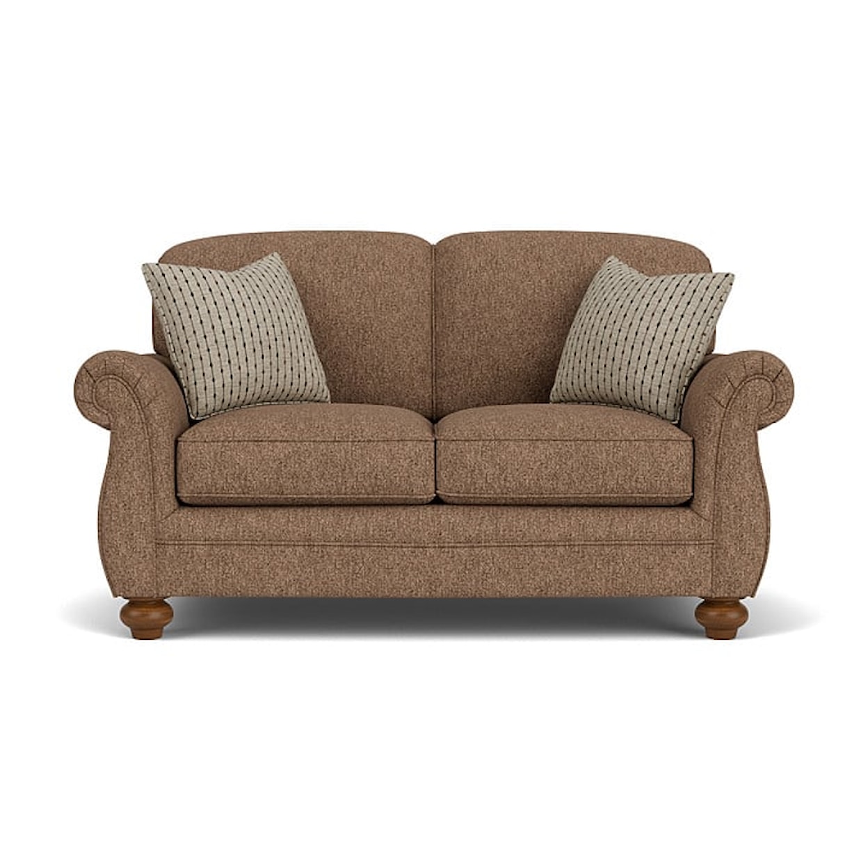 Flexsteel Winston Transitional Loveseat with Bun Feet