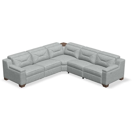 Apex Contemporary 5-Seat L-Shaped Sectional Sofa with Storage Console