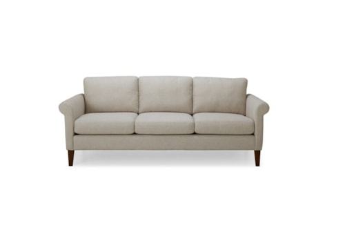 Transitional Stationary Sofa with Rolled Arms