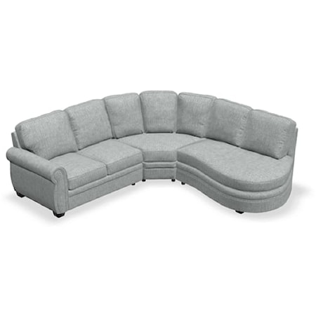 Viceroy Transitional 4-Seat Bumper Sectional