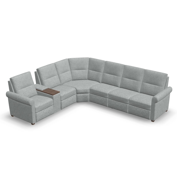 5-Seat Corner Curve Oxford Console Sectional