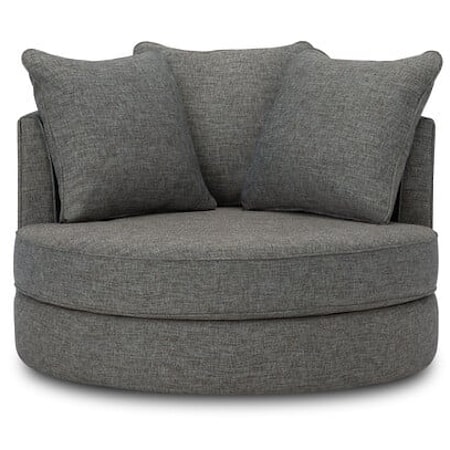 Sutton Contemporary Swivel Chair with Piping Detailing