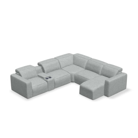 5-Seat L-Sectional with Storage Console