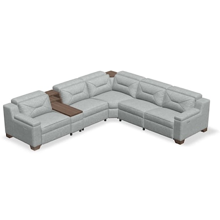 Apex Contemporary 5-Seat Sleeper Sectional with Storage Console