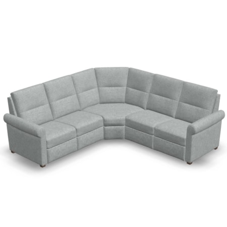 4-Seat Corner Curve Oxford Sectional