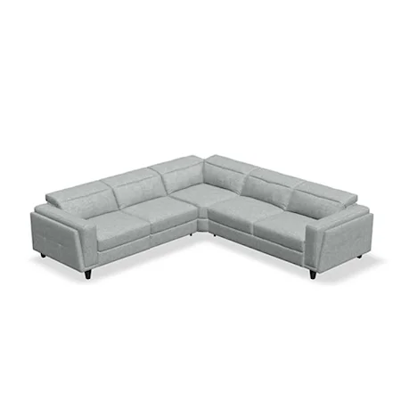 Paolo 4-Seat Double Sleeper Sectional with Track Arms