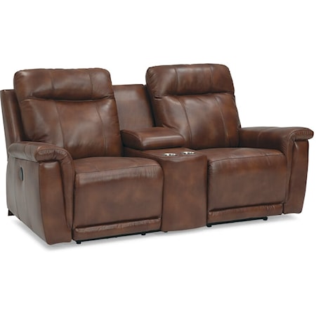 Westpoint Casual Console Loveseat Power Recline with Cupholders