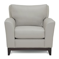 India Transitional Accent Chair with Exposed Wood Base