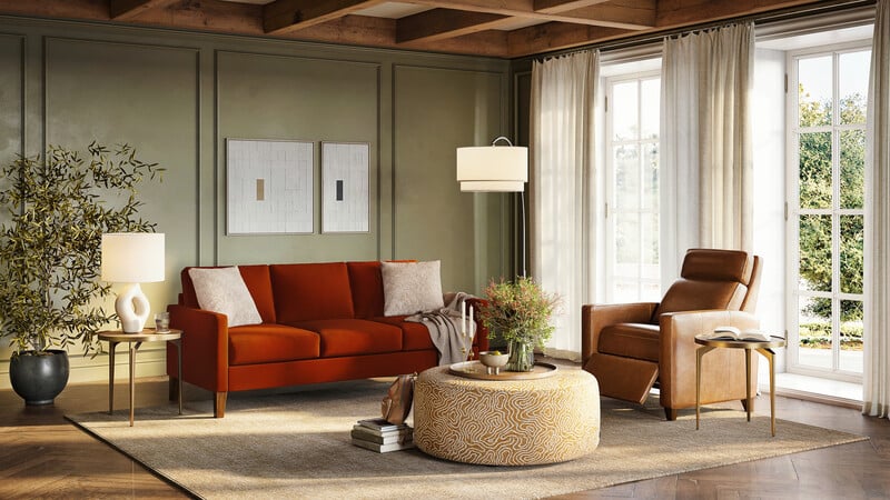 Palliser Soren Track Arm Stationary Sofa