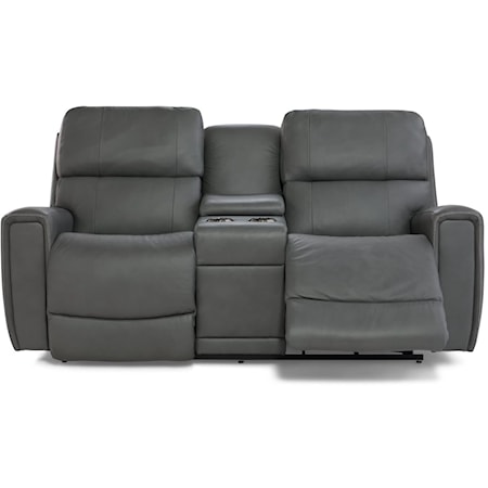 Power Reclining Console w/ Headrest & Lumbar