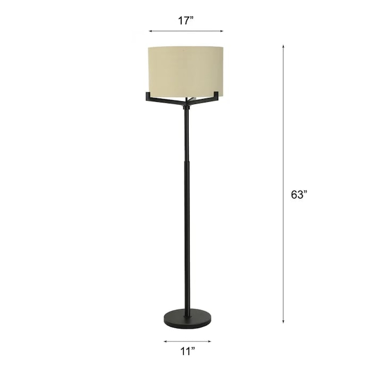 StyleCraft Lamps Brushed Black Industrial Floor Lamp