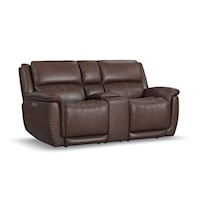 Power Reclining Loveseat with Console and Power Headrests