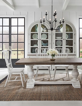 5-Piece Trestle Table Dining Set