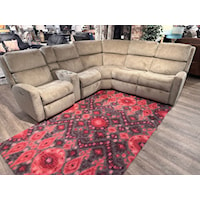 Modern Power Reclining Sectional with Power Headrest and Cupholders