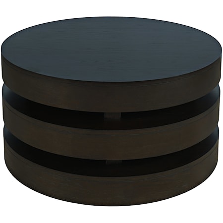 Brix Round Cocktail Table w/Casters