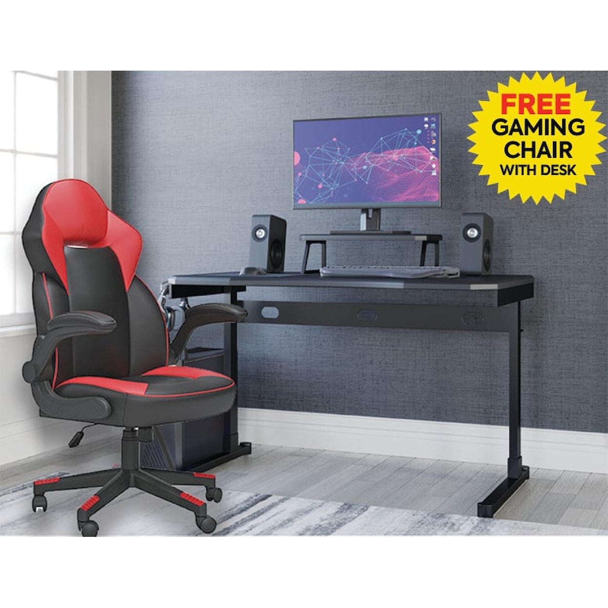 Signature Design by Ashley Lynxtyn Gaming Desk with Free Chair