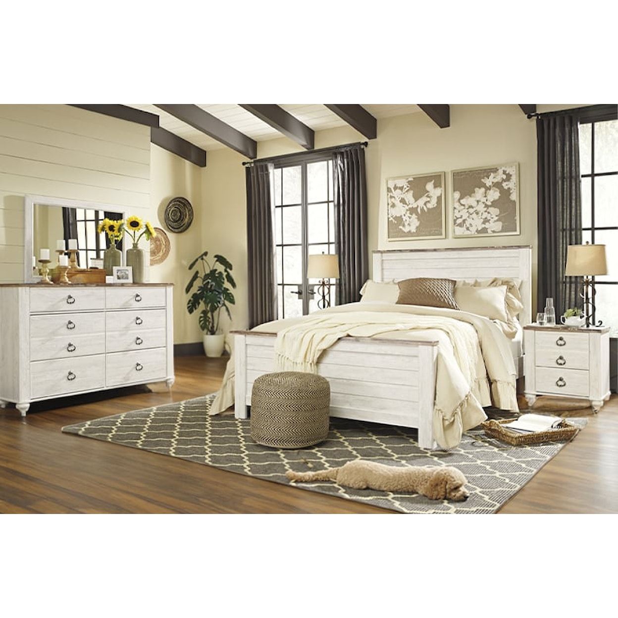 Signature Design by Ashley Willowton Queen 6-Piece Bedroom Group
