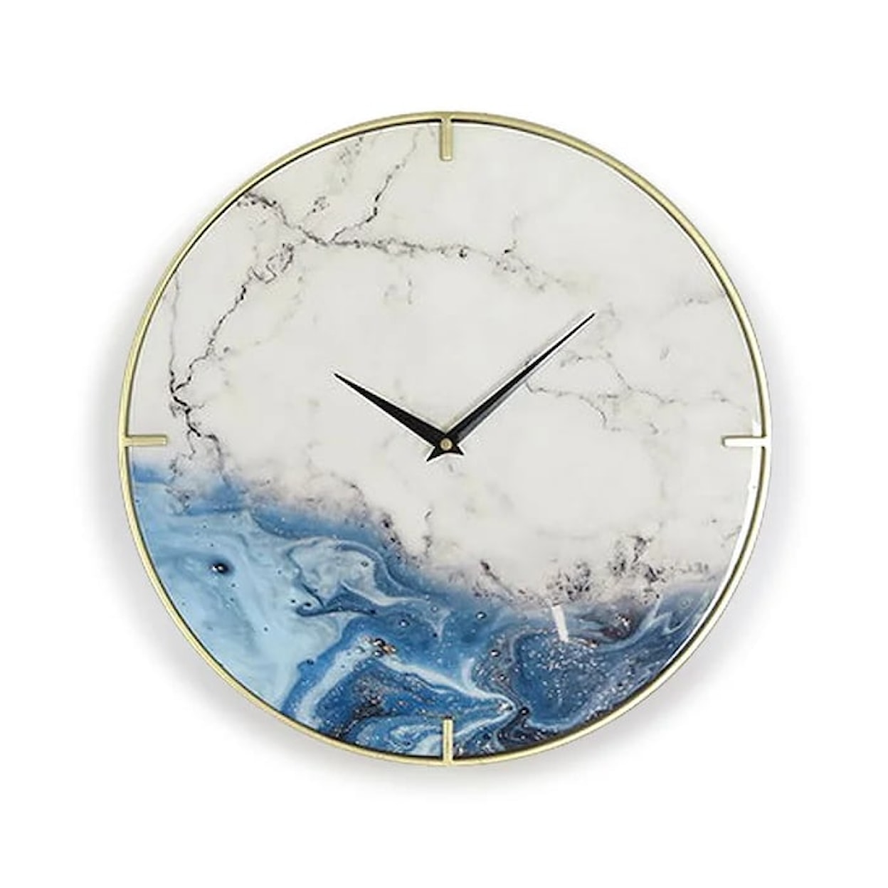 StyleCraft Clocks Marbled Blue Metal Wall Clock