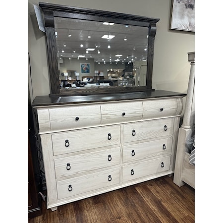 Two-Tone Dresser with Mirror