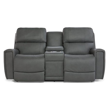 Power Reclining Console w/ Headrest &amp; Lumbar