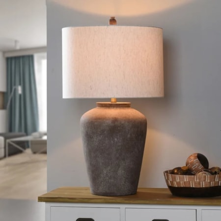 Patina Cotta Rustic Cement Table Lamp