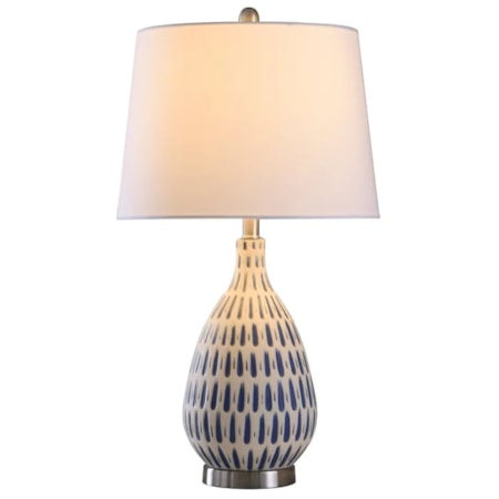 Cobalt &amp; White Table Lamp