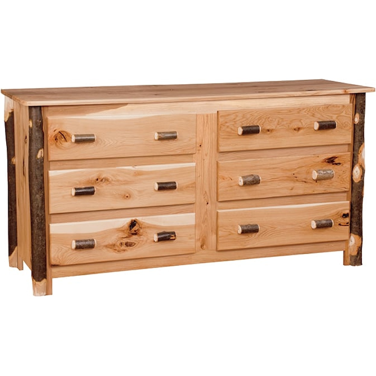 Byler's Rustic Furniture Hickory Collection 6 Drawer Dresser