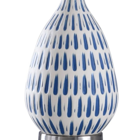 Cobalt &amp; White Table Lamp