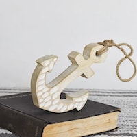 Hanging Carved Wood Anchor - Small