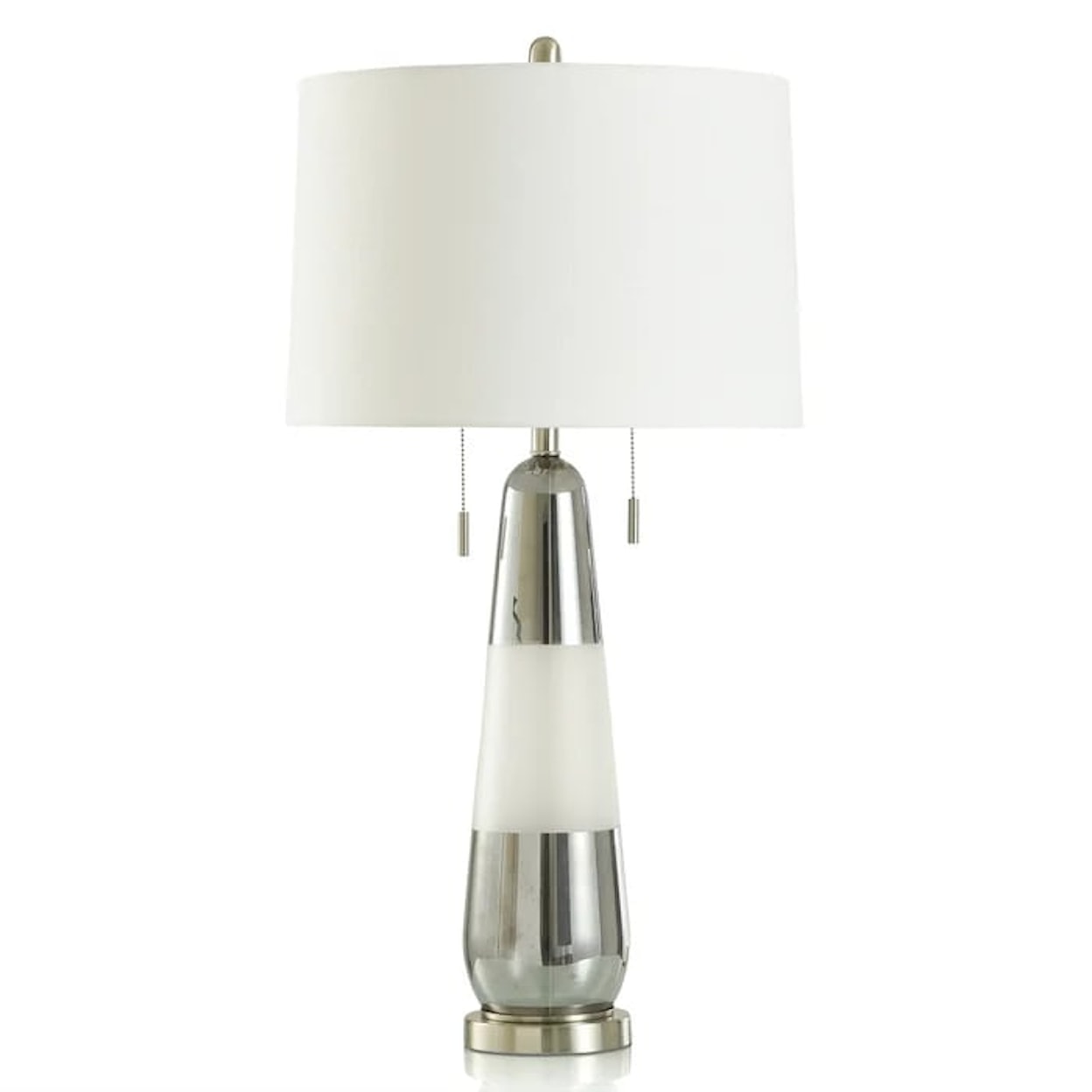 StyleCraft Lamps Deda Silver Frosted White Lamp