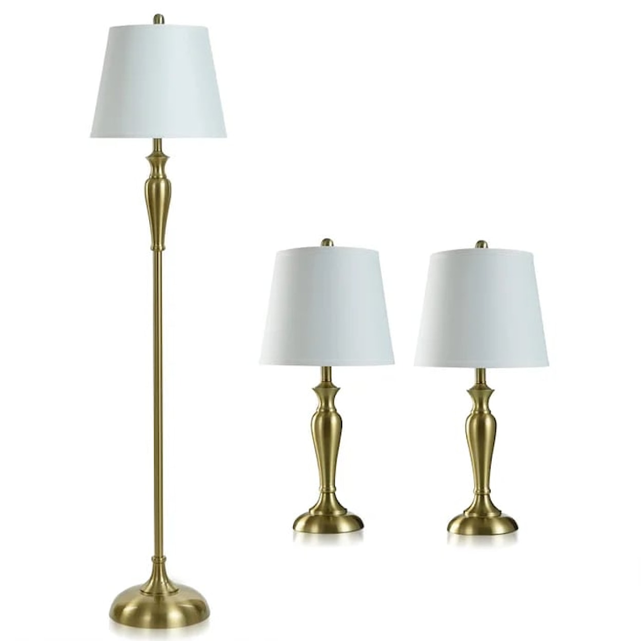 StyleCraft Accessories Antique Brass Set of 3 Lamps