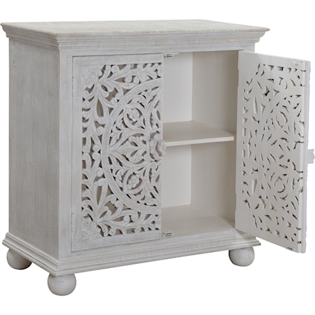 Dahlia White 2 Door Accent Cabinet