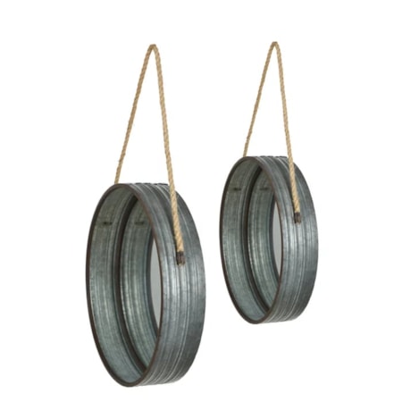 Set of 2 Metal Wall Mirrors