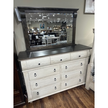 Two-Tone Dresser with Mirror