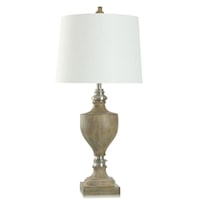 Gambell Brushed Steel Polyresin and Metal Table Lamp