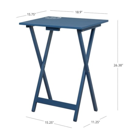 Compass Navy Tray Table Set