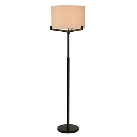 Brushed Black Industrial Floor Lamp