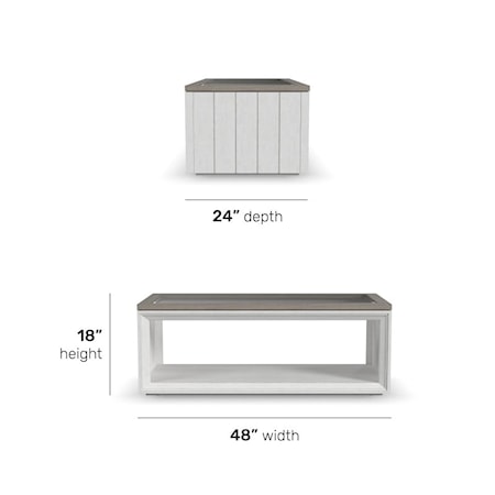 Rectangular Cocktail Table with Casters