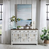 Farmhouse 3-Door Accent Server with Shingle Details